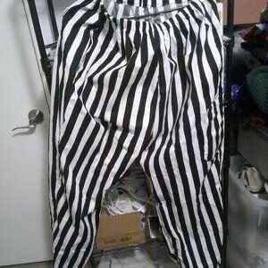 Unisex Large Vertical Striped Elastic Waist Pants-Homemade-Unique!